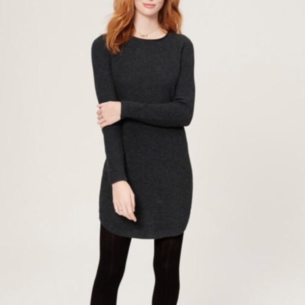 Dark gray sweater dress